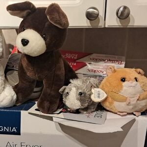 Brown and White Plush Dog Toy